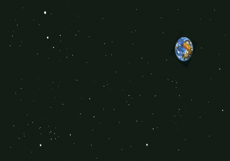 Der blaue Planet einsam im Weltall